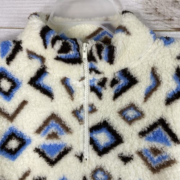 MARIKA Sweater Women S Aztec Geo Print Sherpa Fleece 1/4 Zip Pullover Active NWT - Picture 2 of 9
